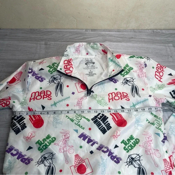 Space Jam: A New Legacy Looney Tunes White 1/4 Zip Collar Windbreaker Size Large - Picture 8 of 11